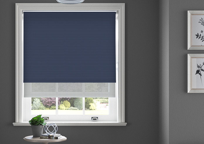 Rimini (Blackout), Navy & Optima Tide - Double Roller Blind - Image 3